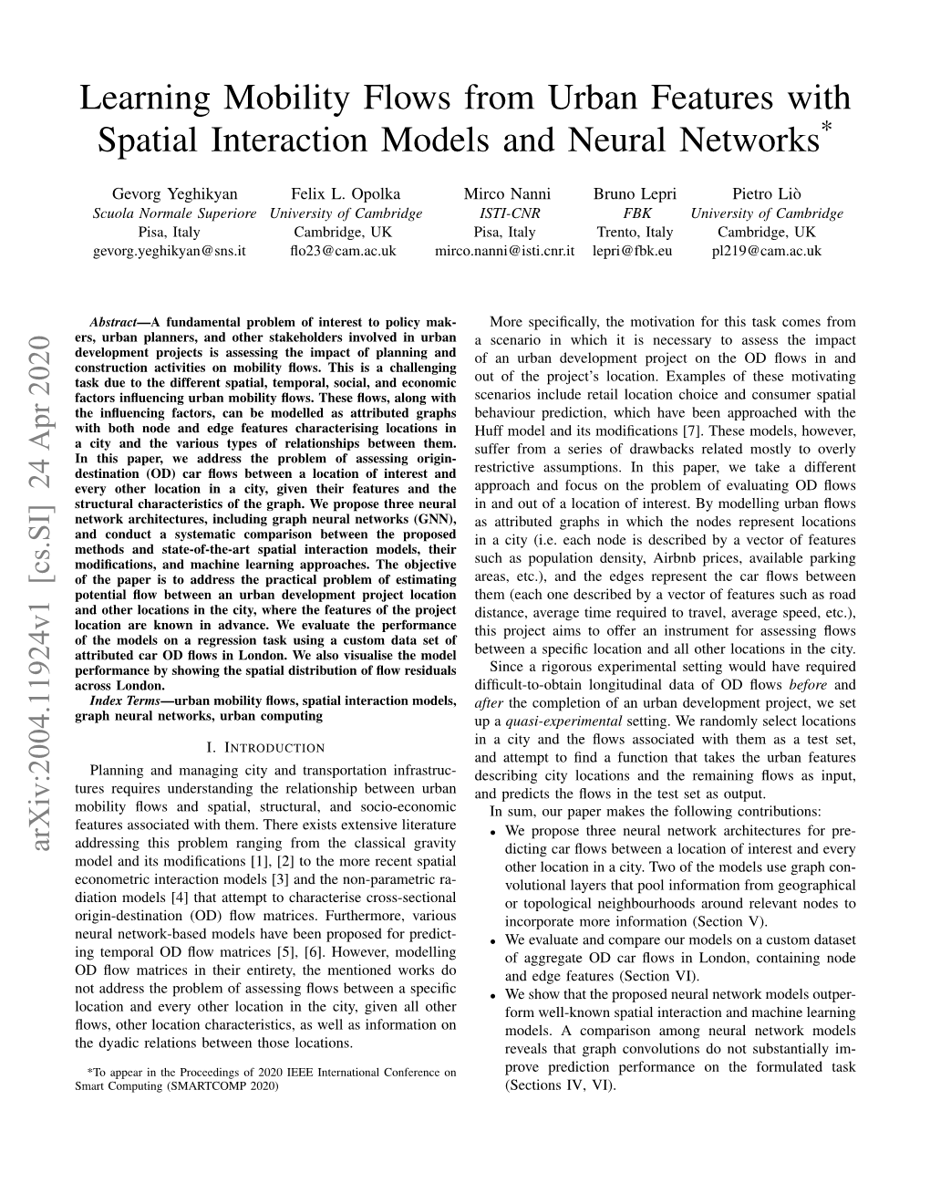 Learning Mobility Flows from Urban Features with Spatial Interaction Models and Neural Networks*