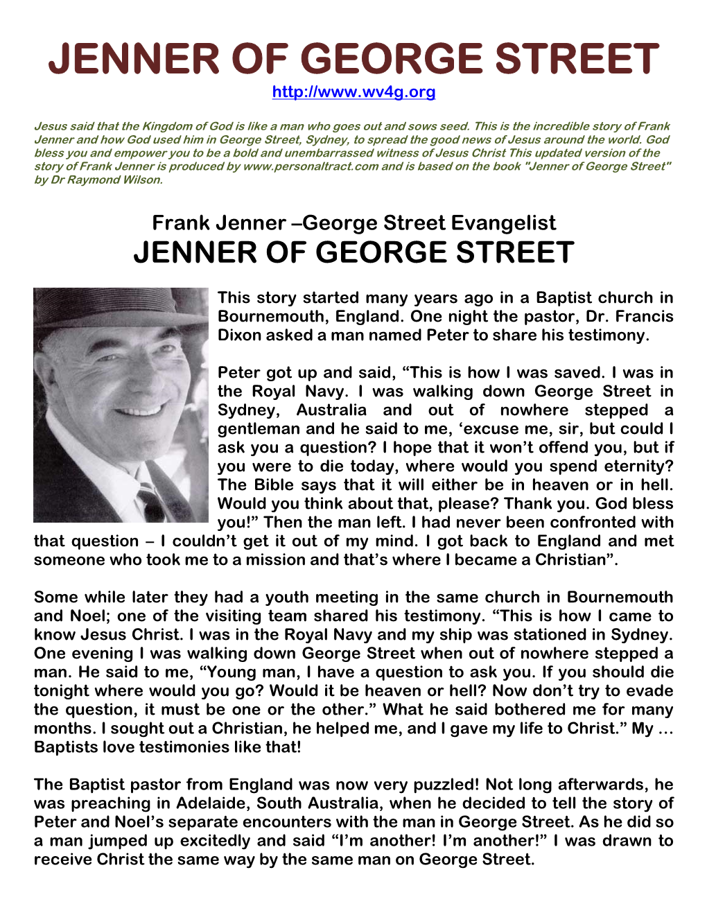 Frank Jenner of George Street