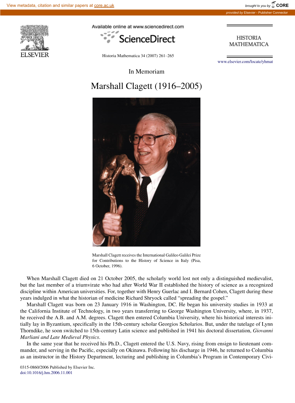 Marshall Clagett (1916–2005)