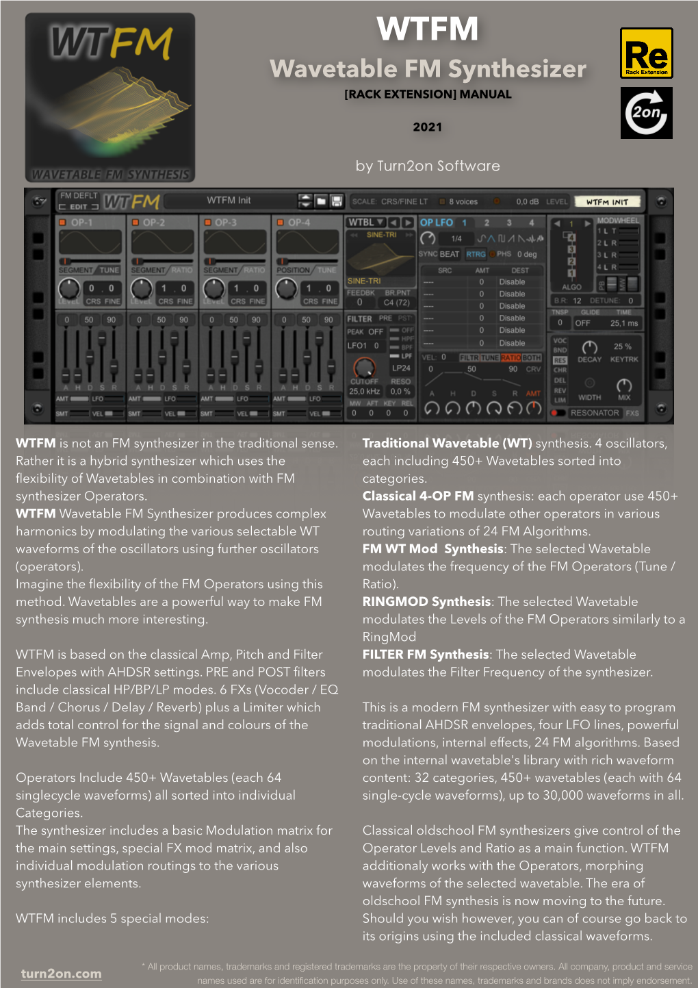 Wavetable FM Synthesizer [RACK EXTENSION] MANUAL