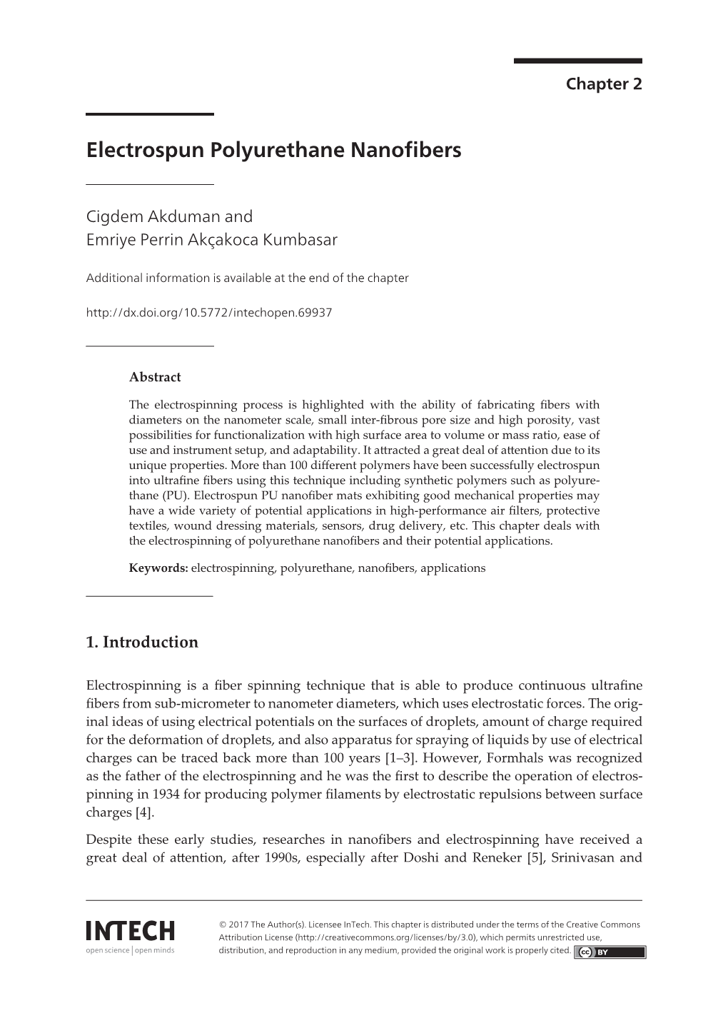 Electrospun Polyurethane Nanofibers Electrospun Polyurethane Nanofibers