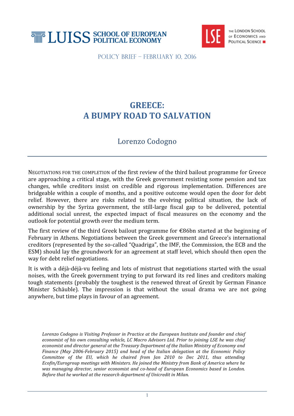 Reading for 2015 (0.0 Per Cent) and -0.7 Per Cent in 2016, Broadly in Line with the Bank of Greece’S Expectations