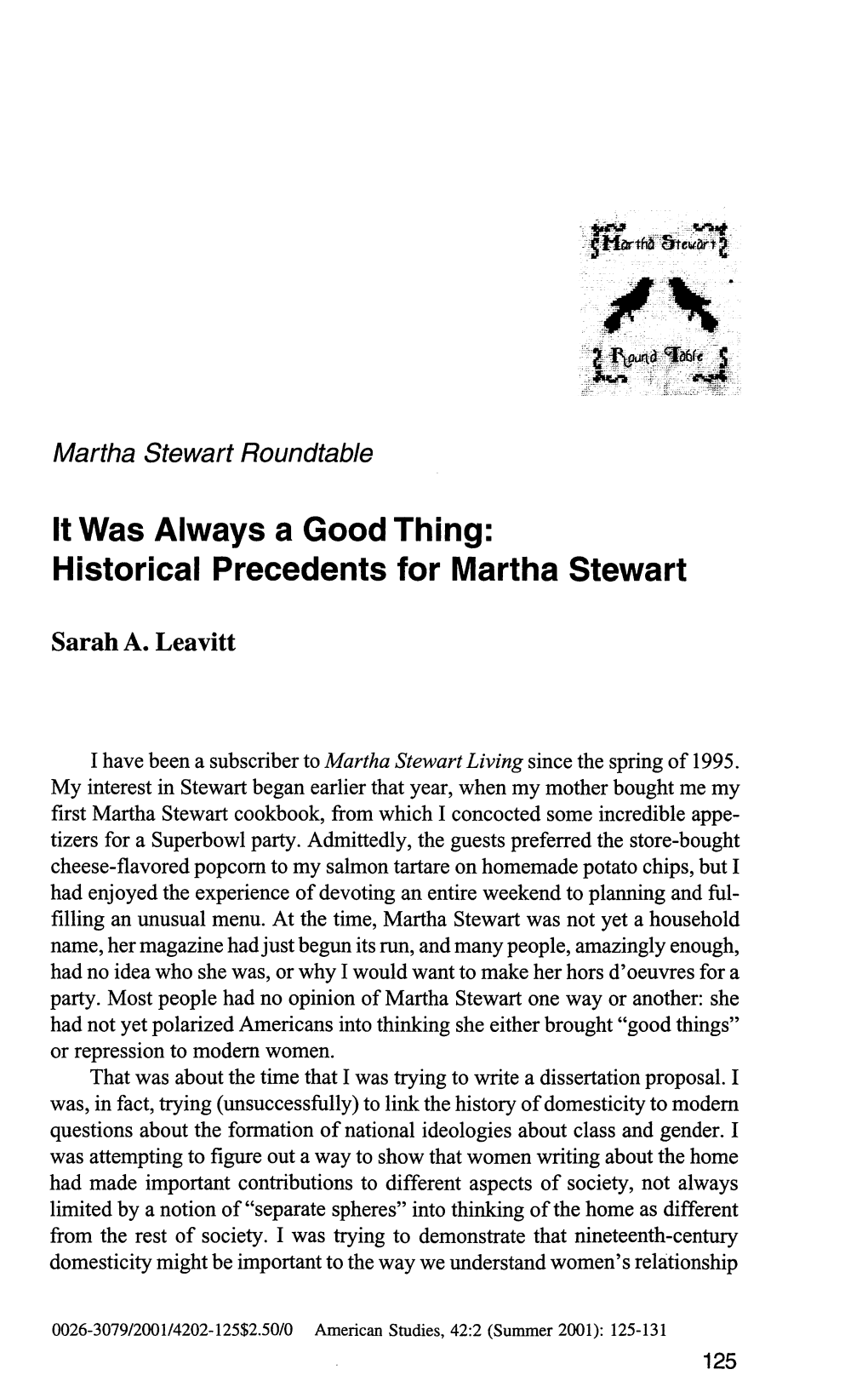 Historical Precedents for Martha Stewart