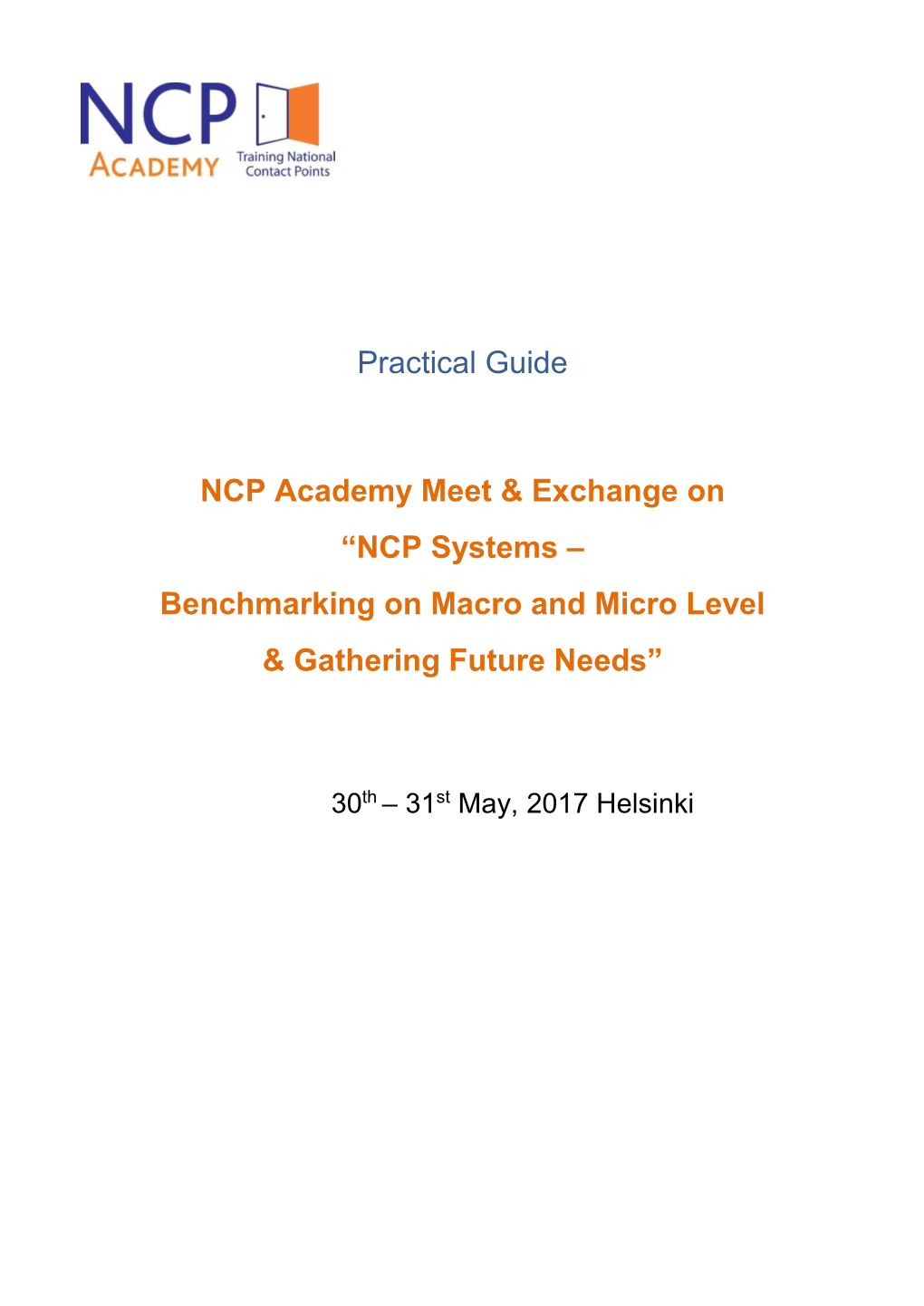Practical Guide NCP Academy Meet & Exchange on “NCP Systems