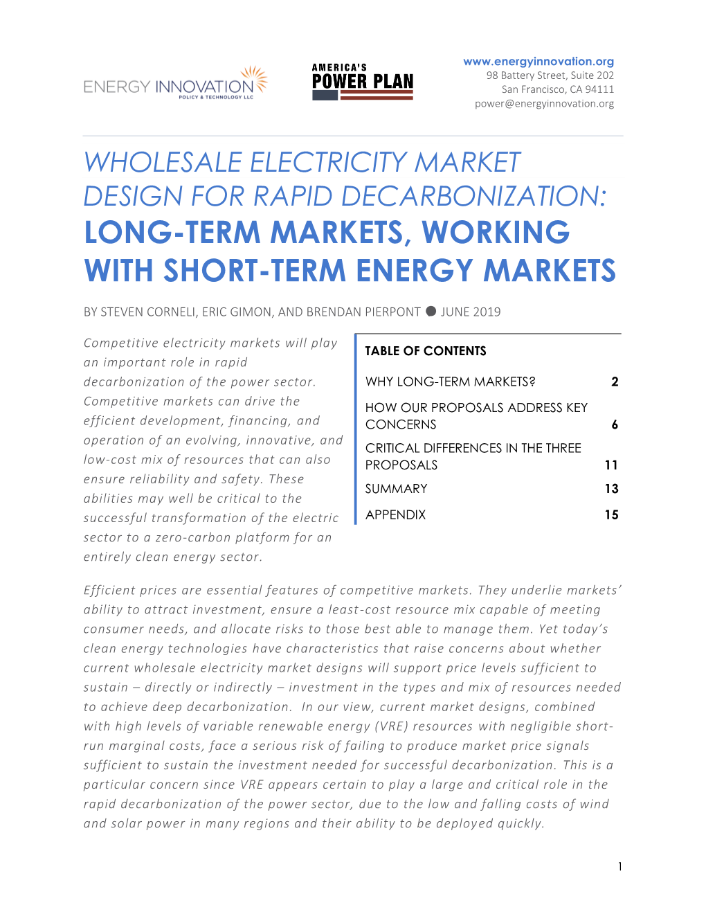 Short- and Long-Term Markets