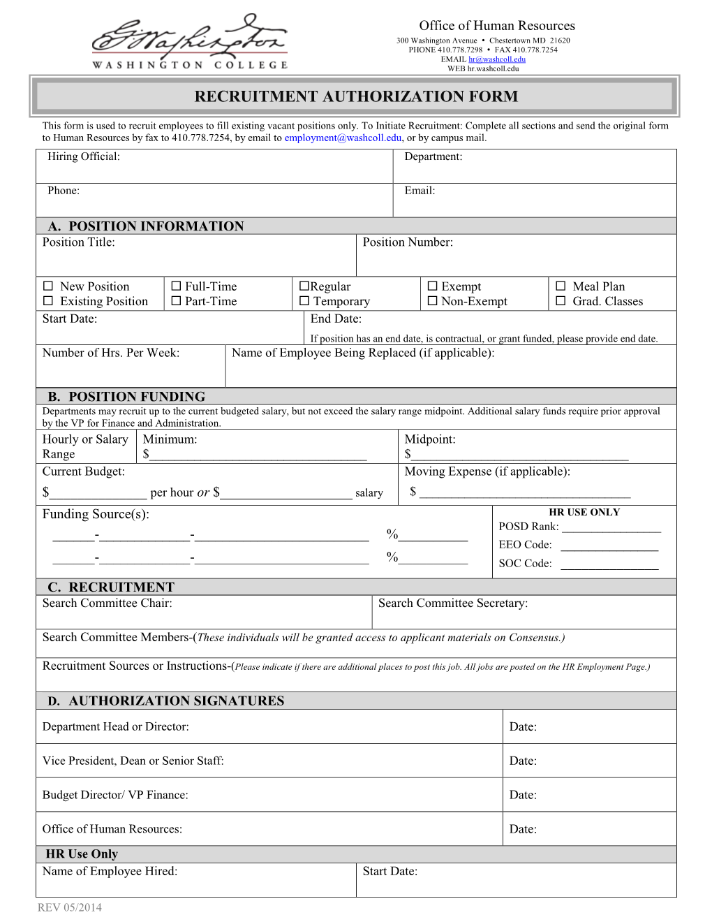 Recruitment Authorization Form