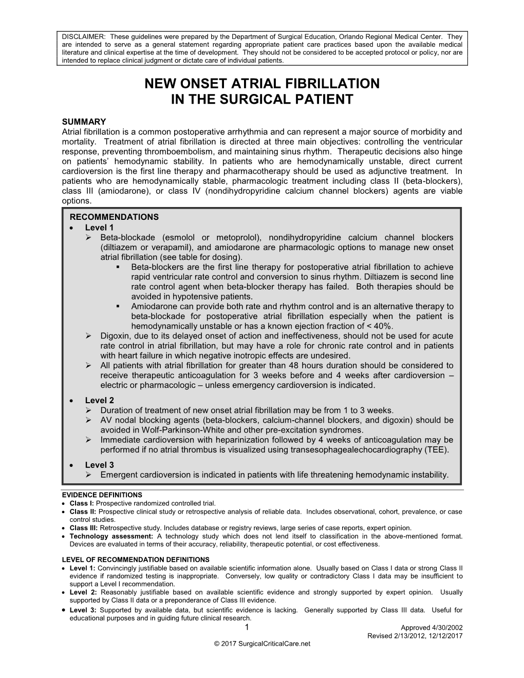 Atrial Fibrillation in the Surgical Patient