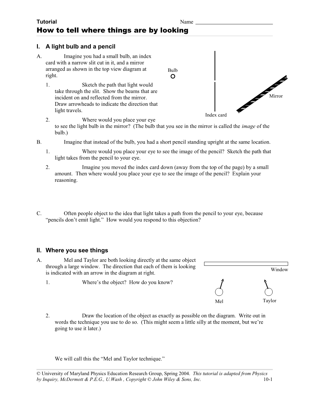 Tutorial: How to Tell Where Things Are by Looking