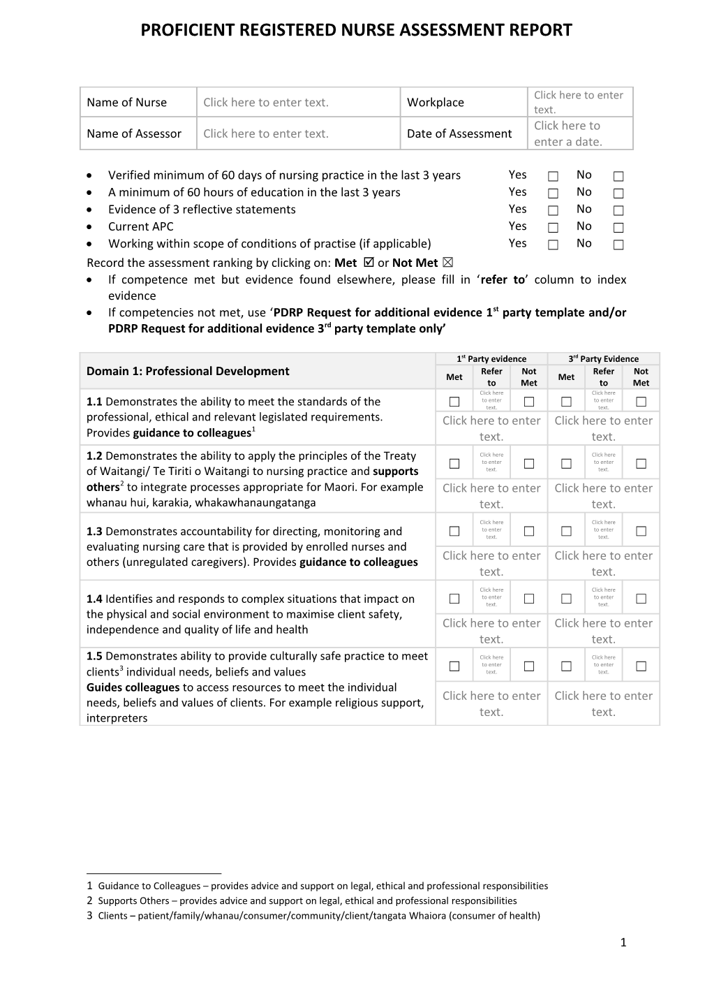 Proficient Registered Nurse Assessment Report