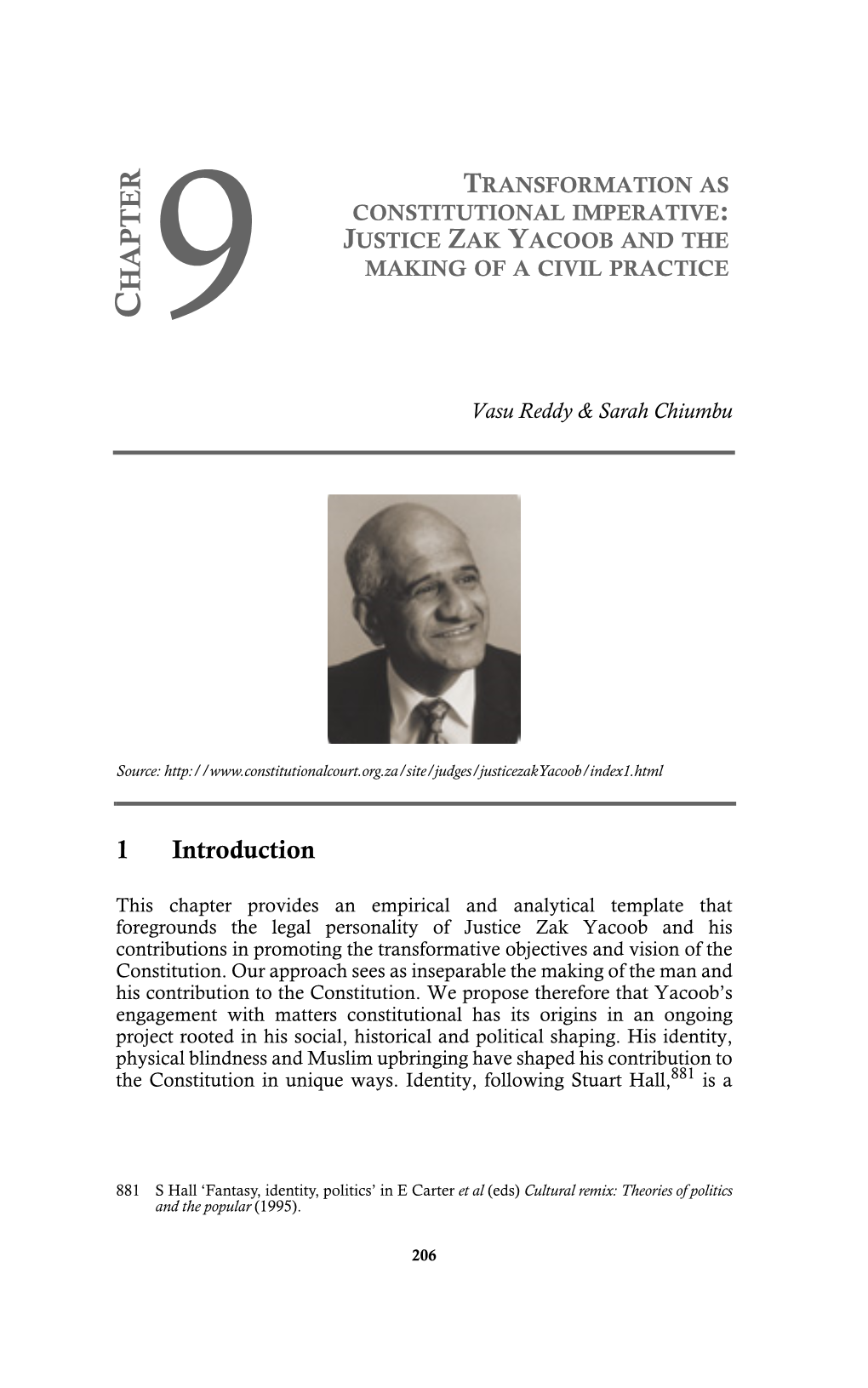 Justice Zak Yacoob and the Making of a Civil Practice Hapter C 9