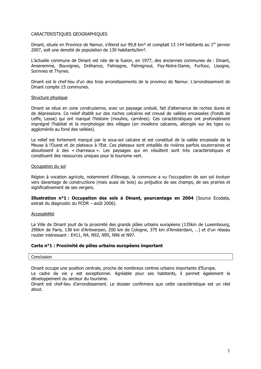 Diagnostic Du PCDR – Août 2006)