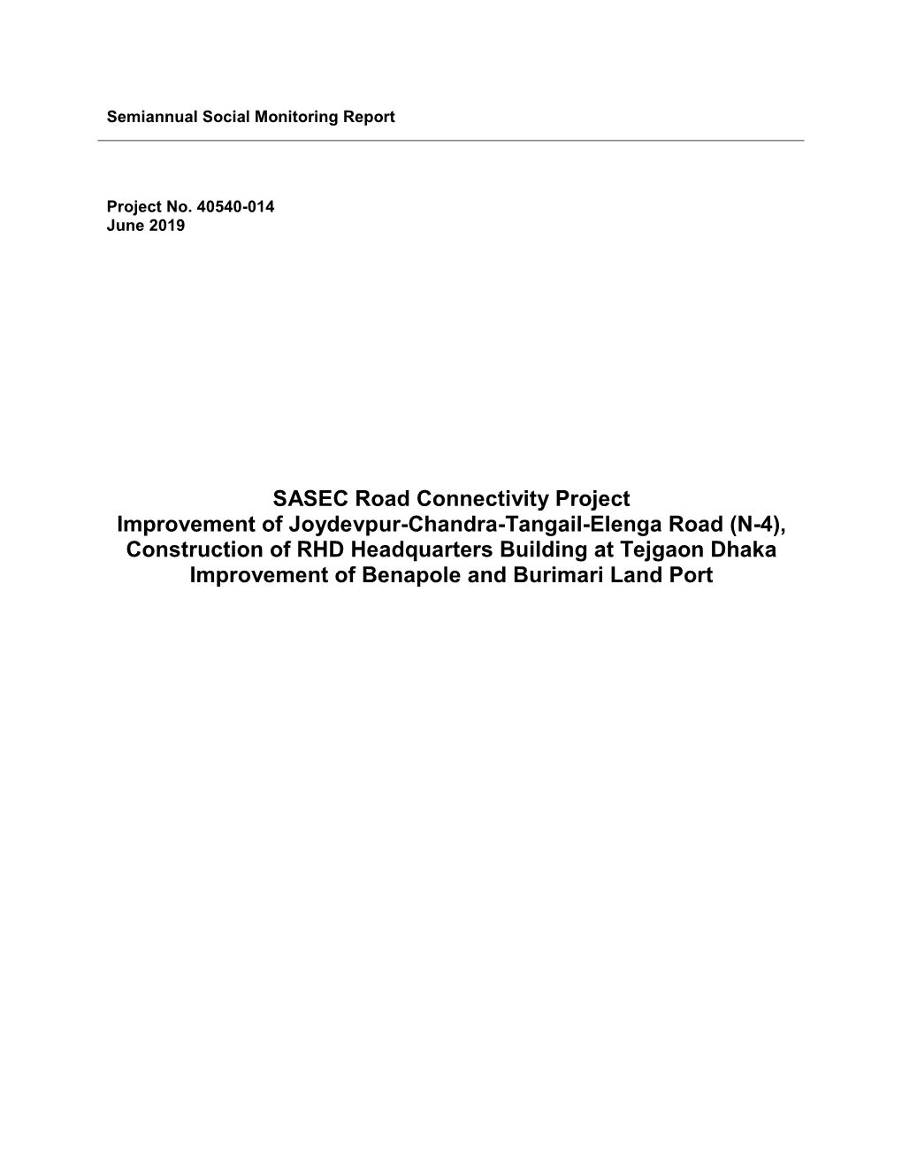 40540-014: SASEC Road Connectivity Project