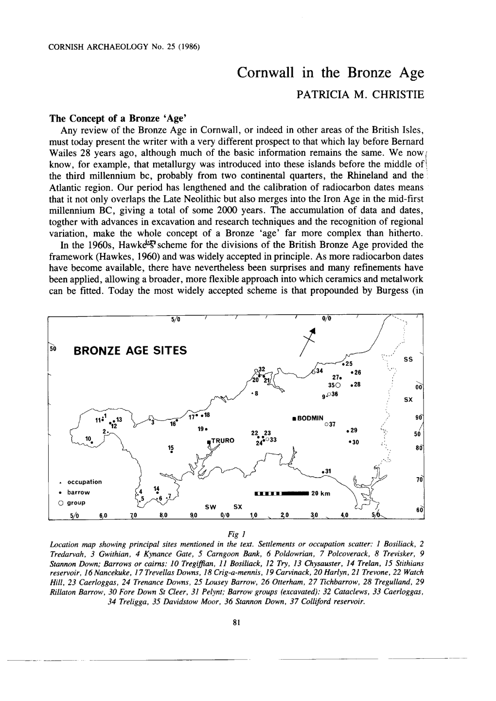 Cornwall in the Bronze Age �A��ICIA M� C��IS�IE