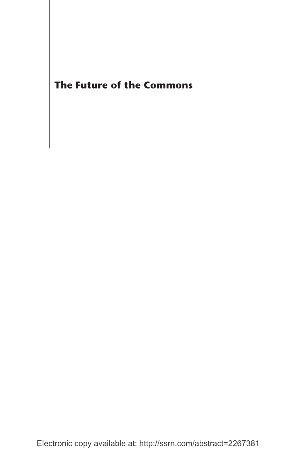 The Future of the Commons