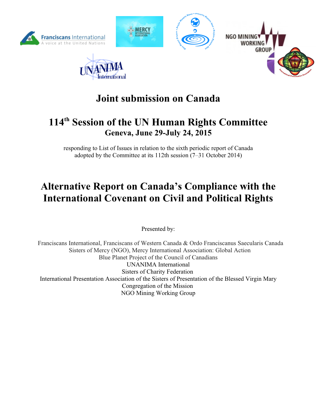 114Th Session of the UN Human Rights Committee