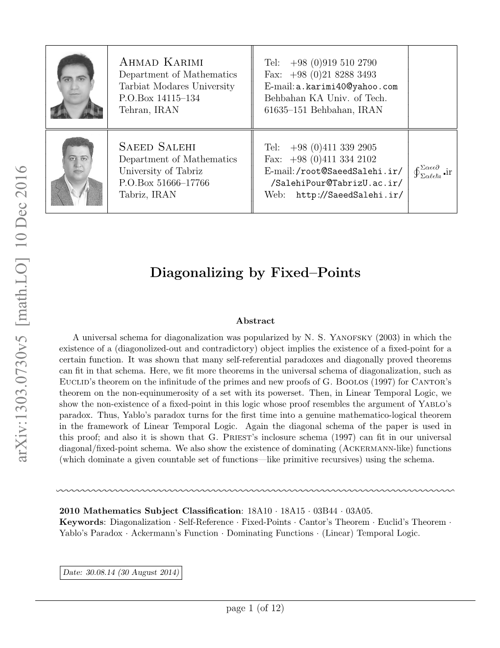 Diagonalizing by Fixed-Points