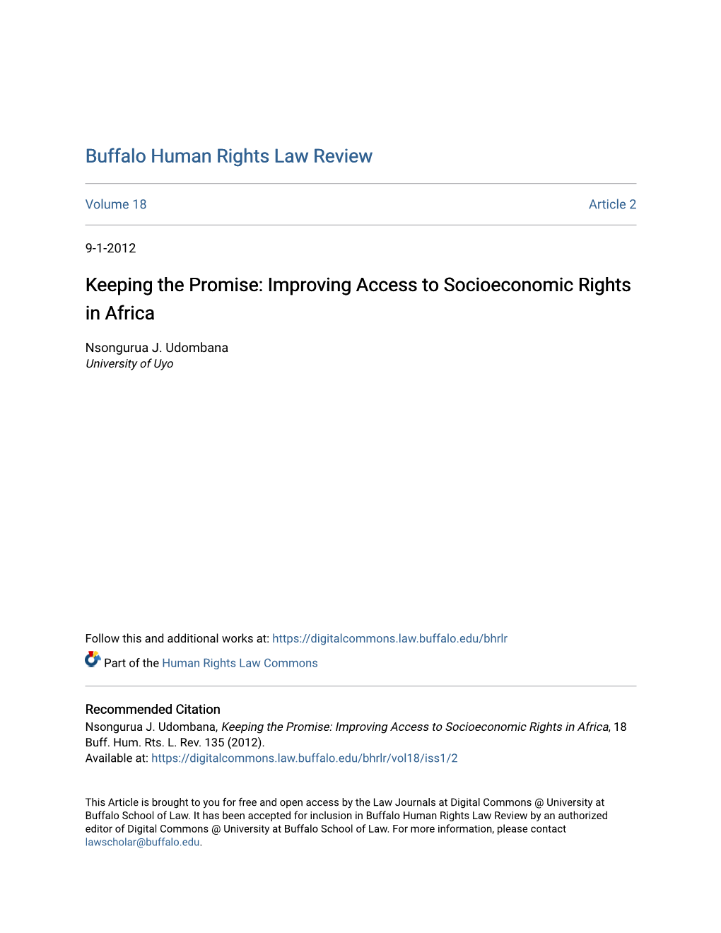 Improving Access to Socioeconomic Rights in Africa