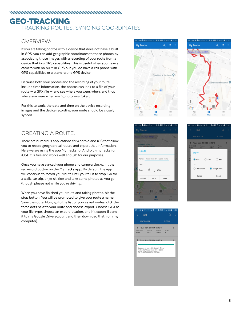 Geo-Tracking Tracking Routes, Syncing Coordinates