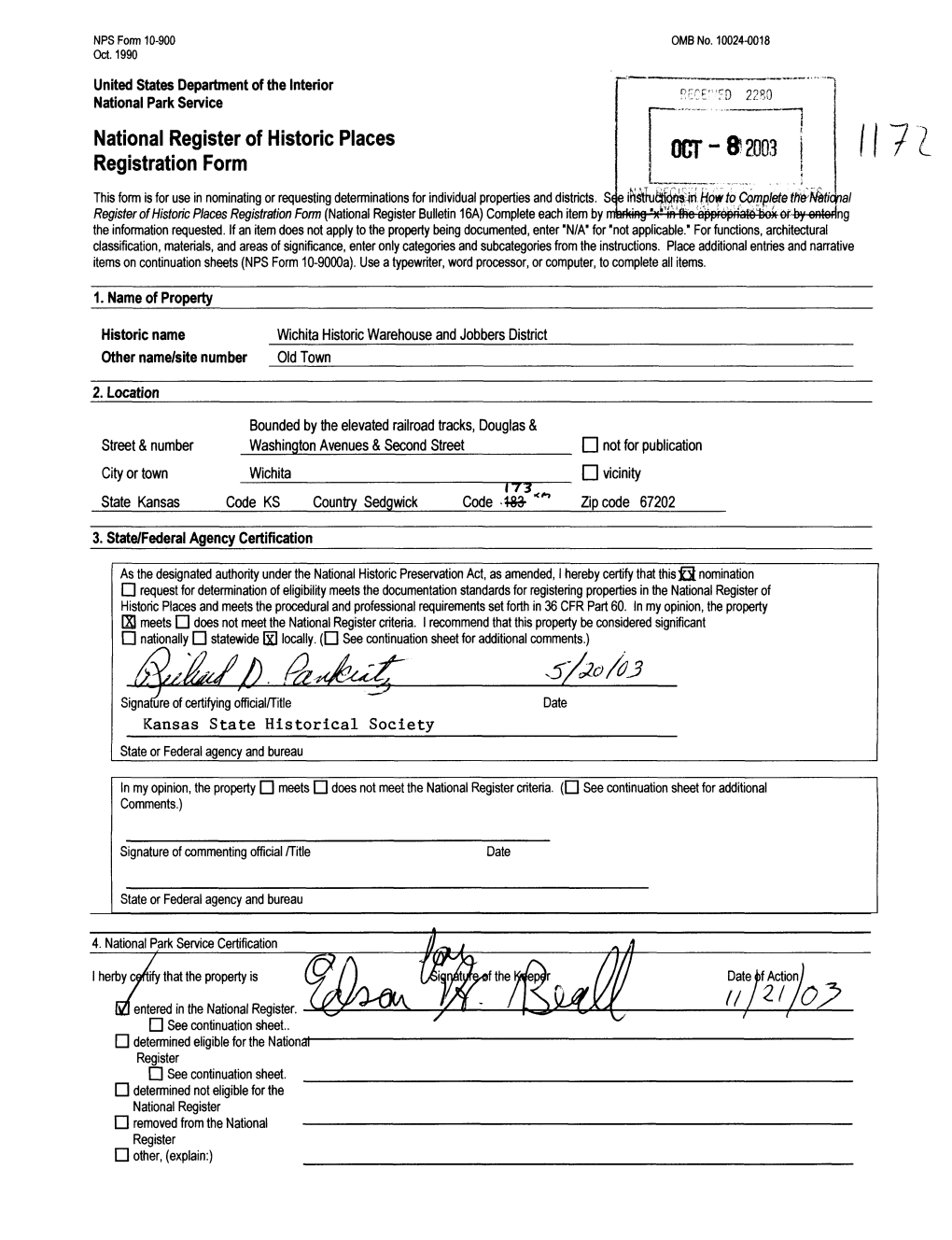 National Register of Historic Places Registration Form I?