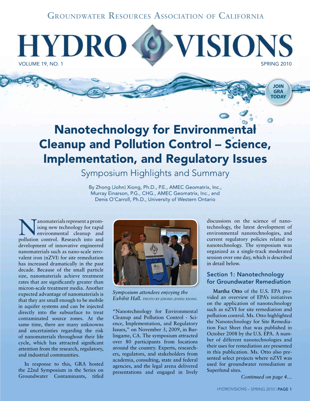 Nanotechnology for Environmental Cleanup and Pollution Control – Science, Implementation, and Regulatory Issues Symposium Highlights and Summary