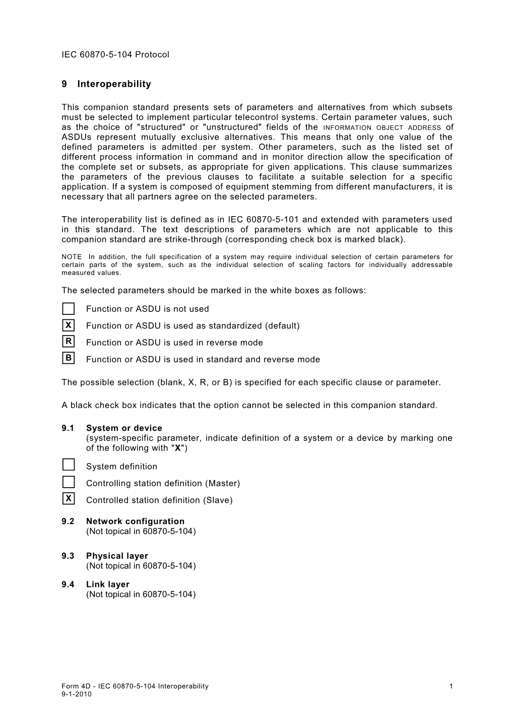 This Companion Standard Presents Sets of Parameters and Alternatives from Which Subsets