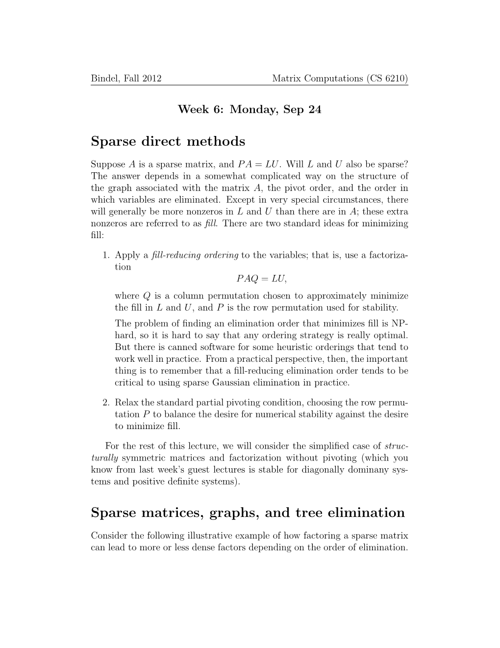 Matrices and Graphs