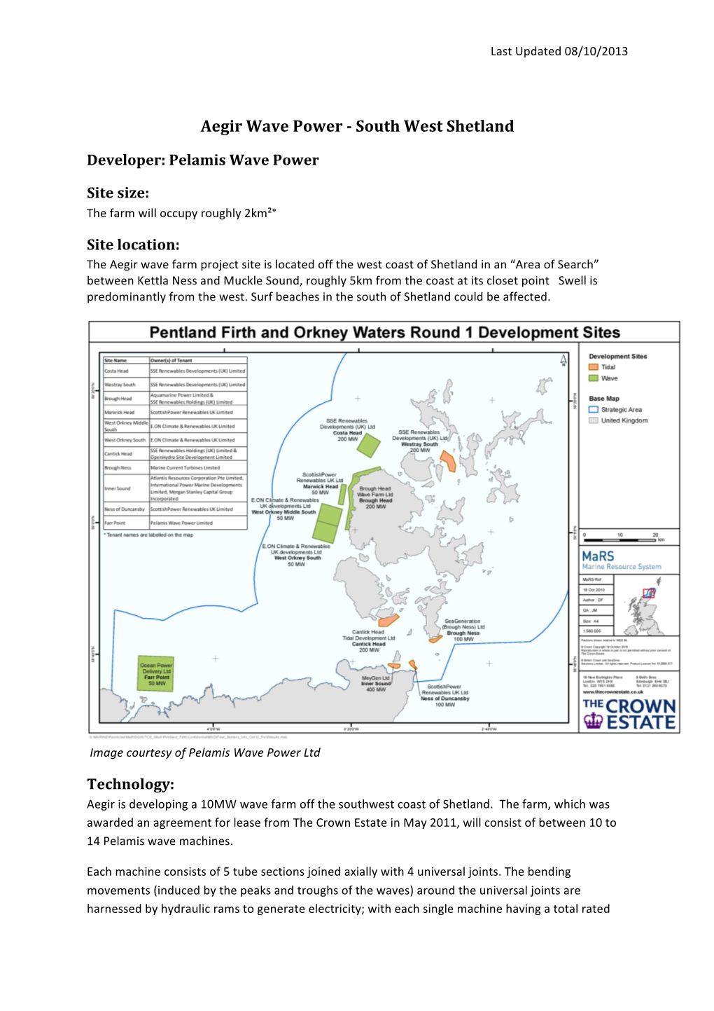Aegir Wave Power - South West Shetland