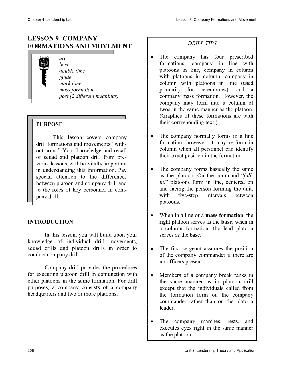 Lesson 9: Company Formations and Movement