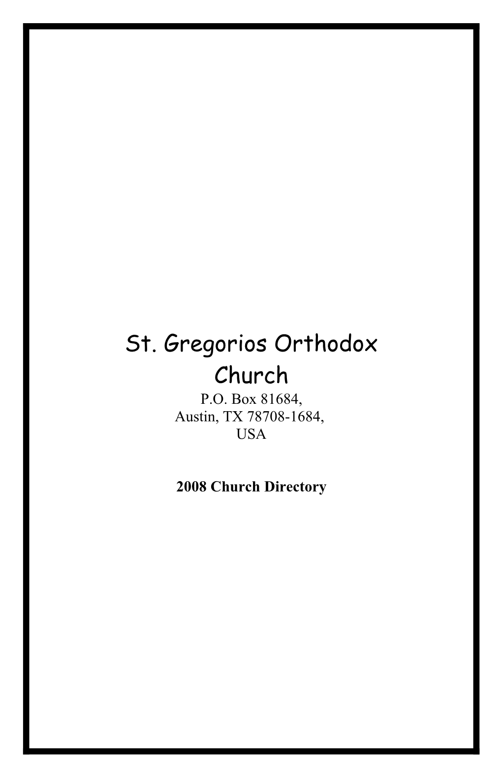 2008 Church Directory