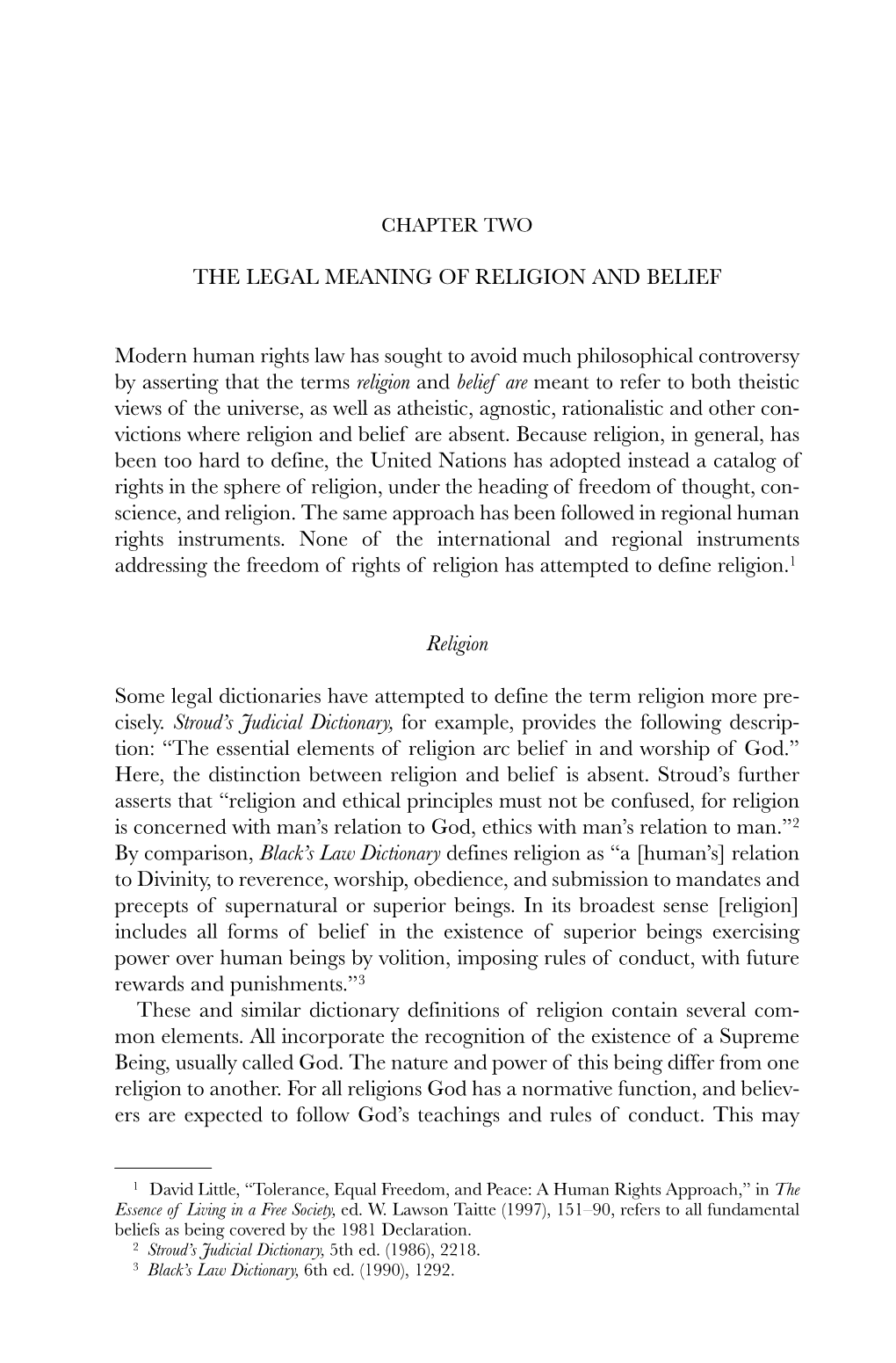 THE LEGAL MEANING of RELIGION and BELIEF Modern Human Rights