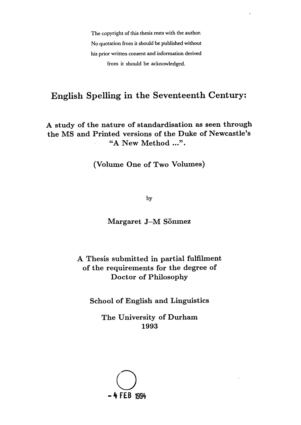 English Spelling in the Seventeenth Century