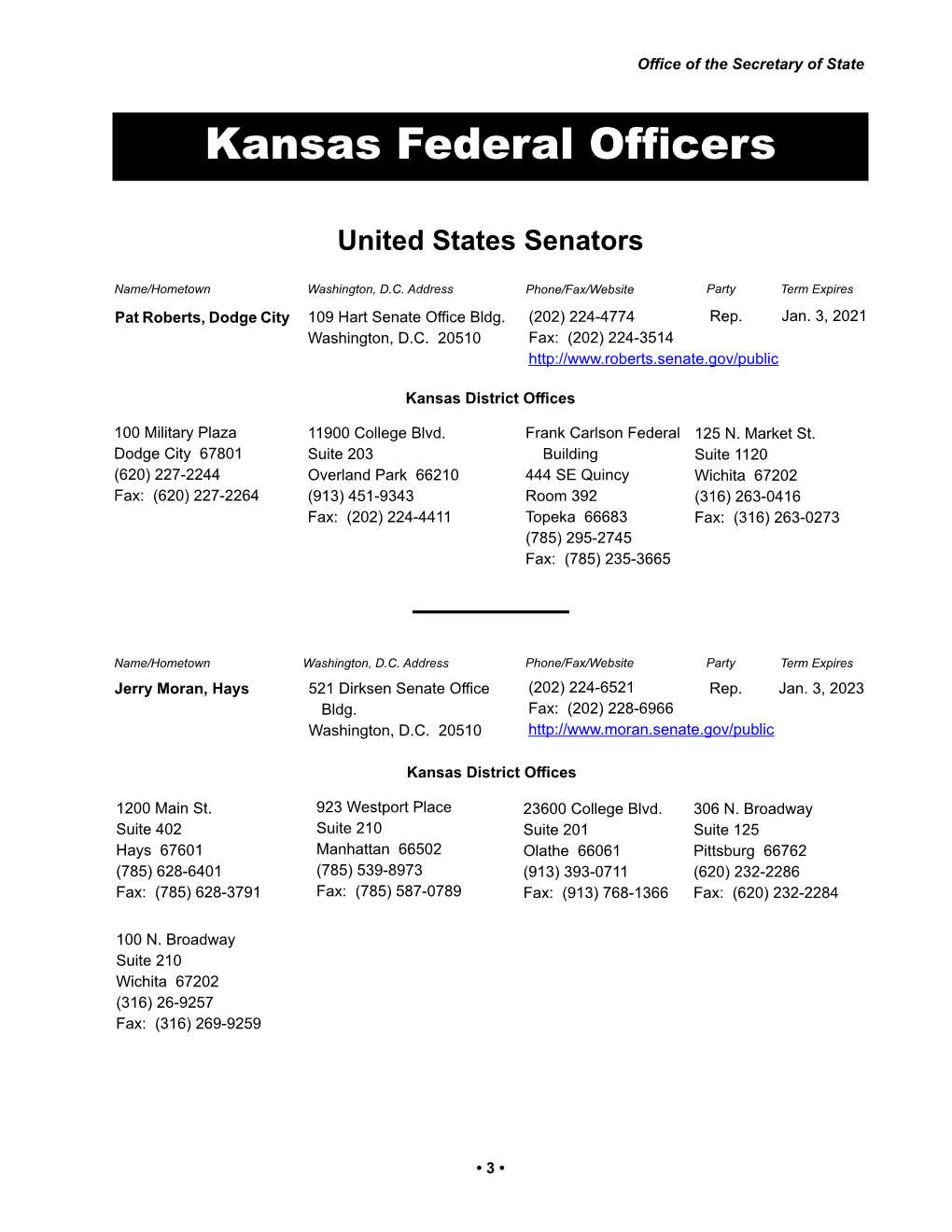 Kansas Federal Officers