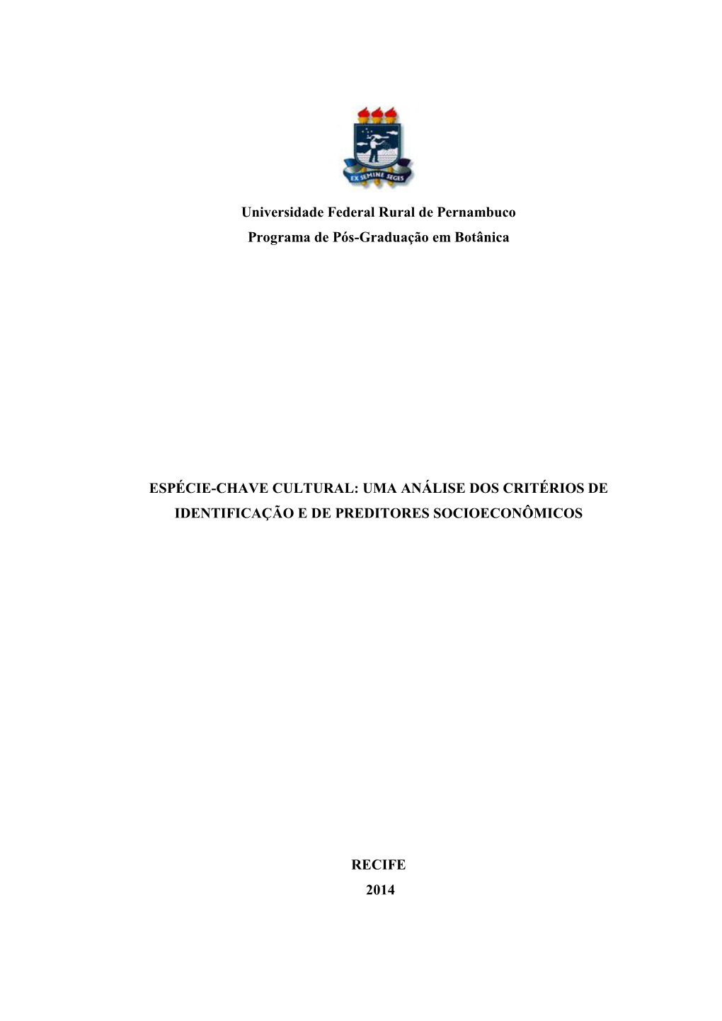 1 Universidade Federal Rural De Pernambuco Programa De Pós