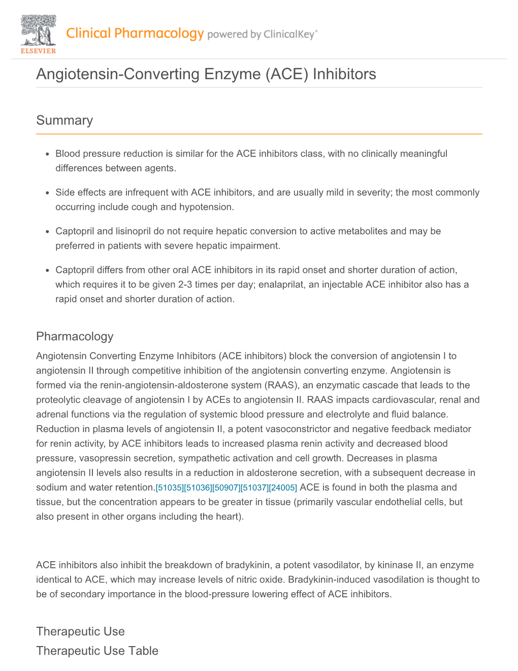 Angiotensin-Converting Enzyme (ACE) Inhibitors