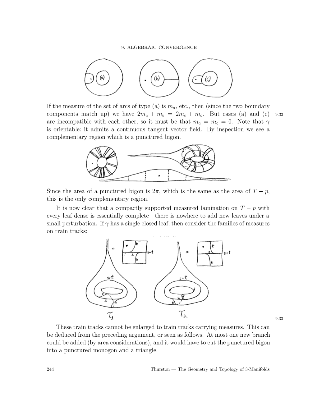 If the Measure of the Set of Arcs of Type (A) Is Ma, Etc., Then (Since the Two Boundary Components Match Up) We Have 2Ma + Mb =2Mc + Mb