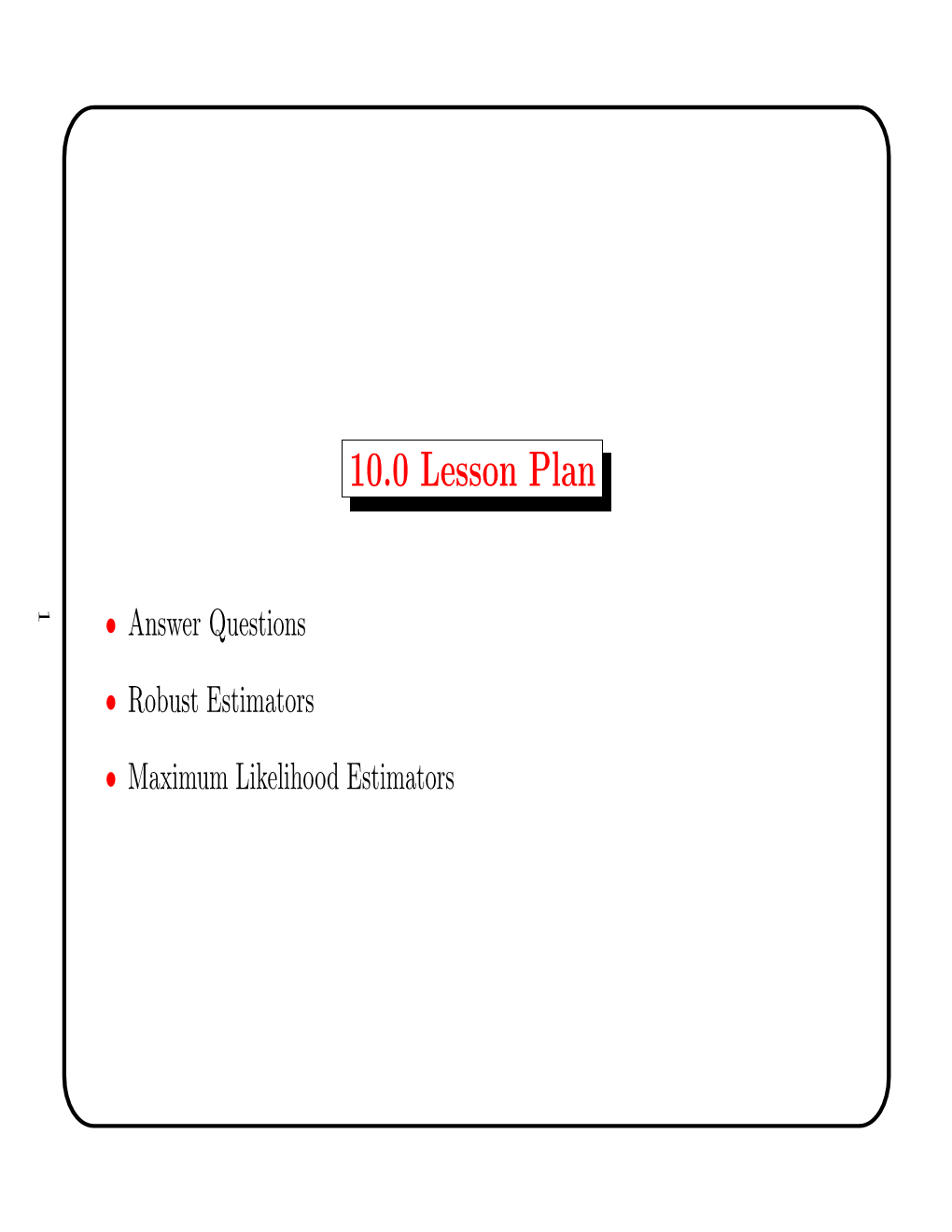 10.0 Lesson Plan