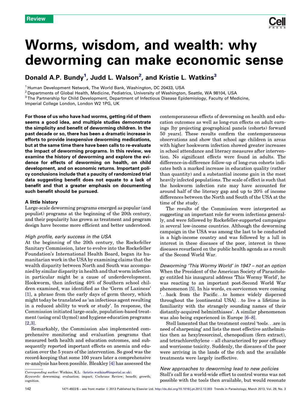 Worms, Wisdom, and Wealth: Why Deworming Can Make Economic Sense