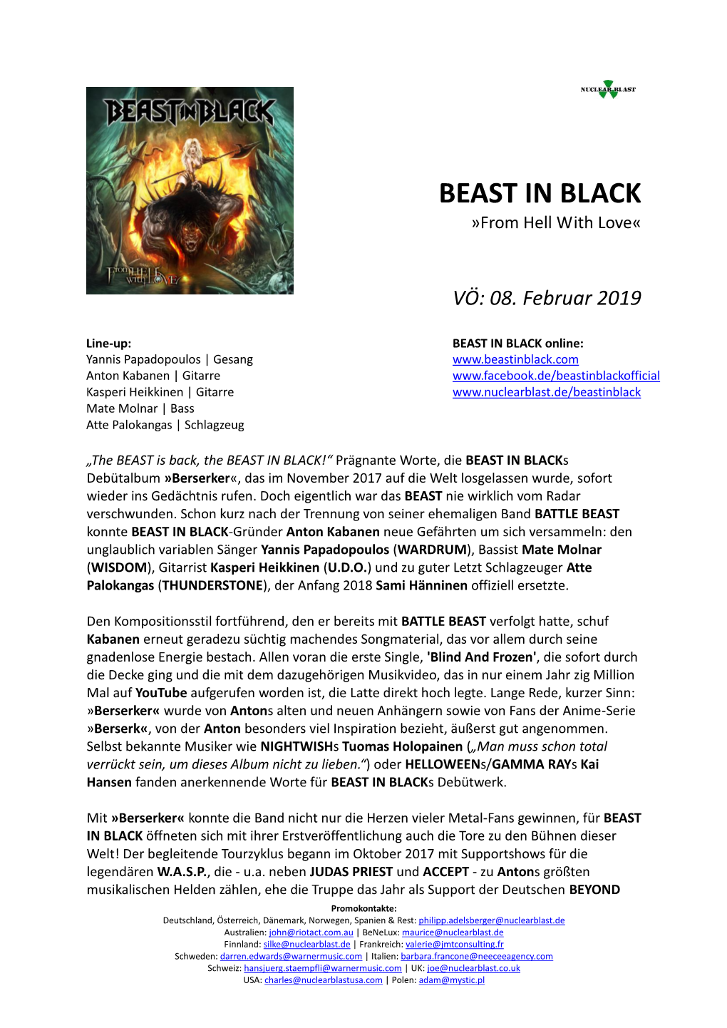 BEAST in BLACK »From Hell with Love«