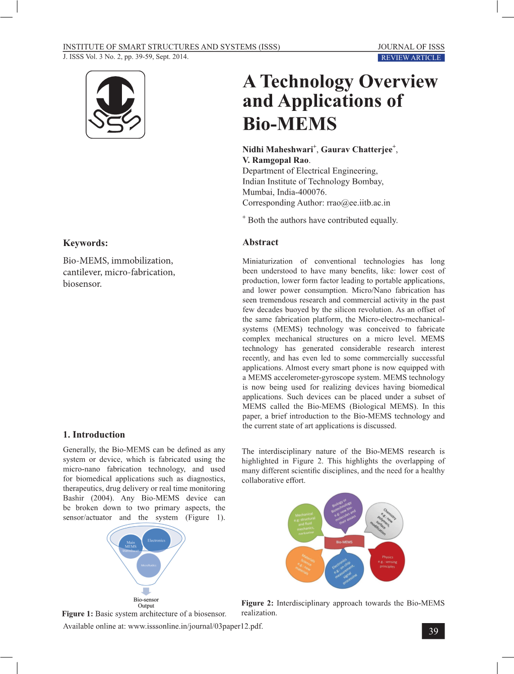 A Technology Overview and Applications of Bio-MEMS