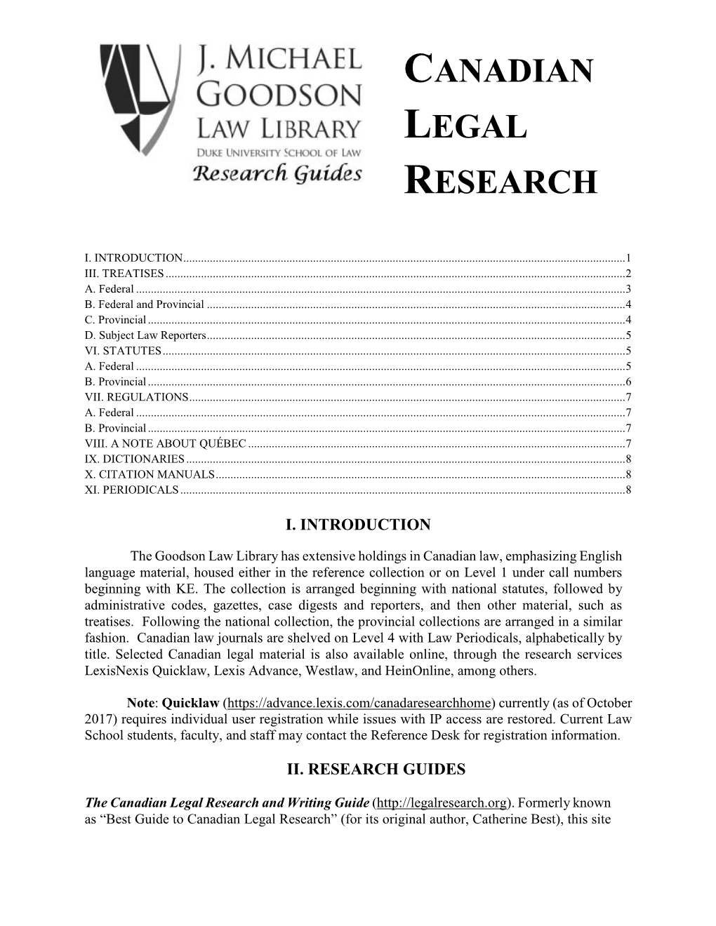 Canadian Legal Research and Writing Guide (