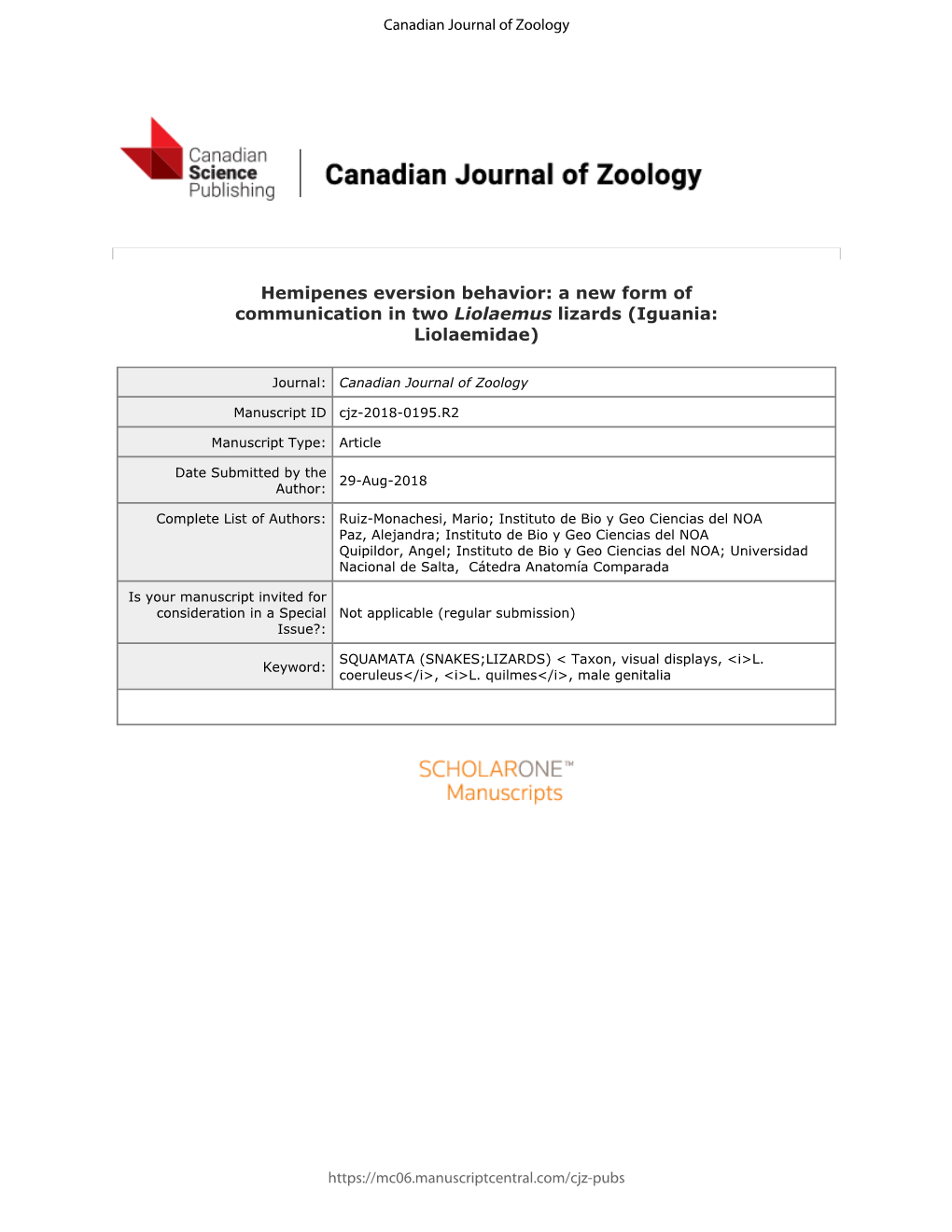 Hemipenes Eversion Behavior: a New Form of Communication in Two Liolaemus Lizards (Iguania: Liolaemidae)