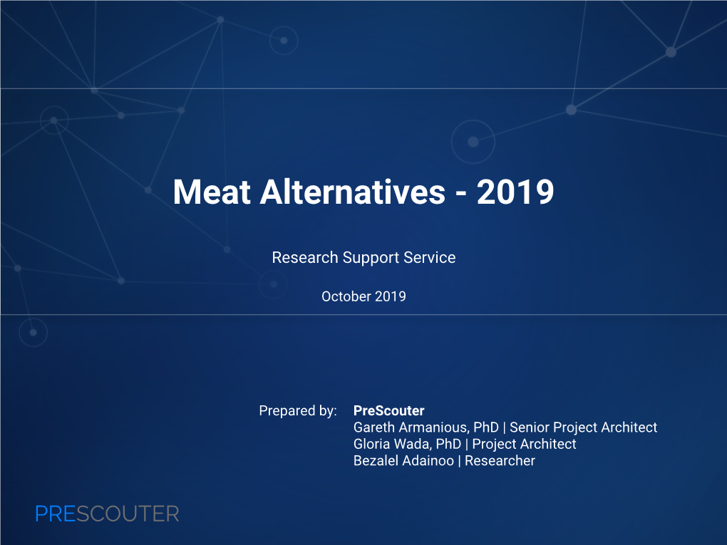 Meat Alternatives - 2019