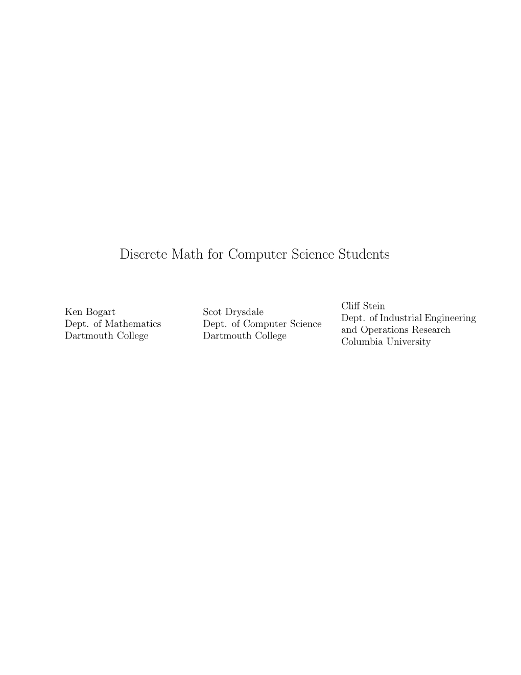 Discrete Math for Computer Science Students