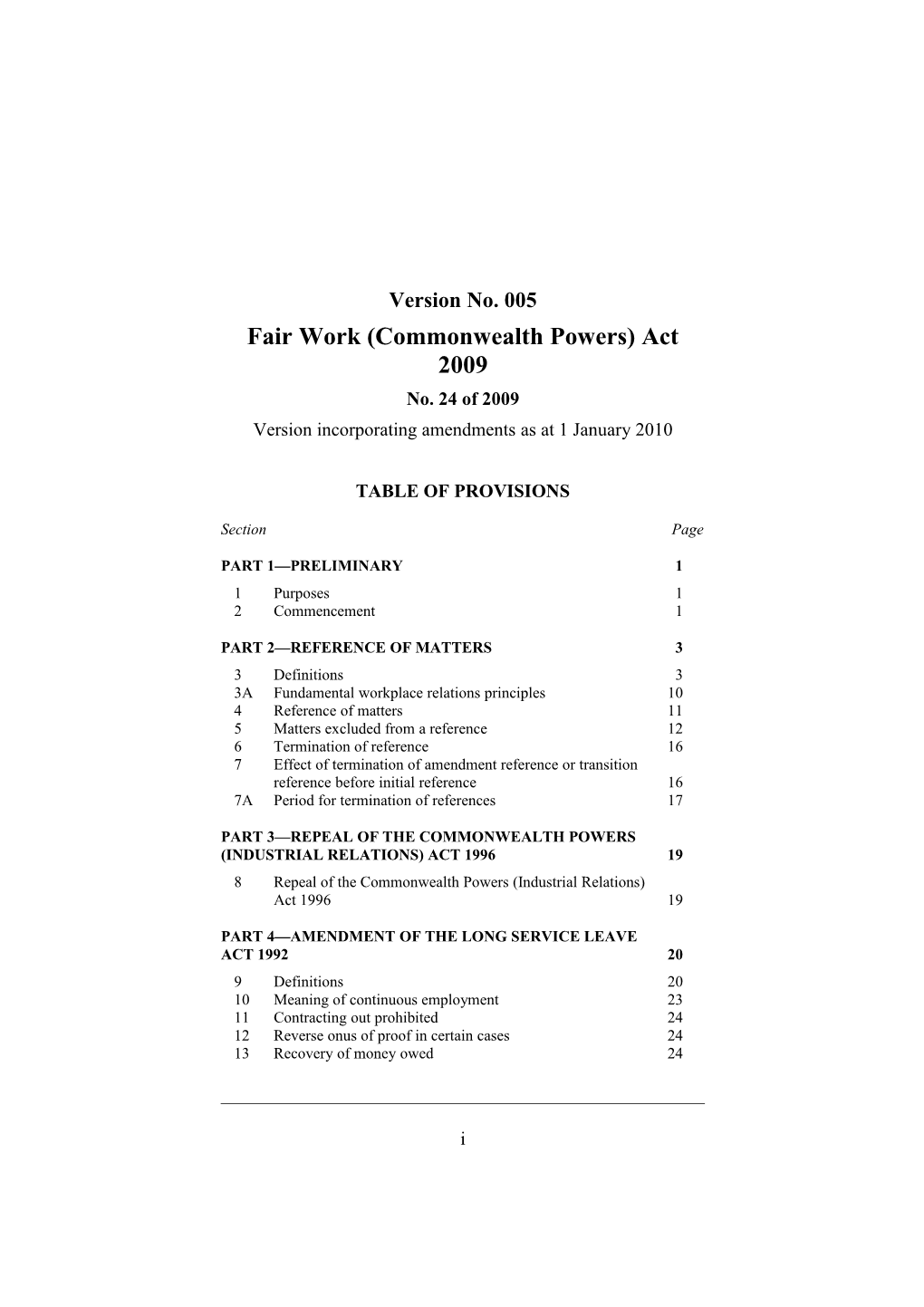 Fair Work (Commonwealth Powers) Act 2009