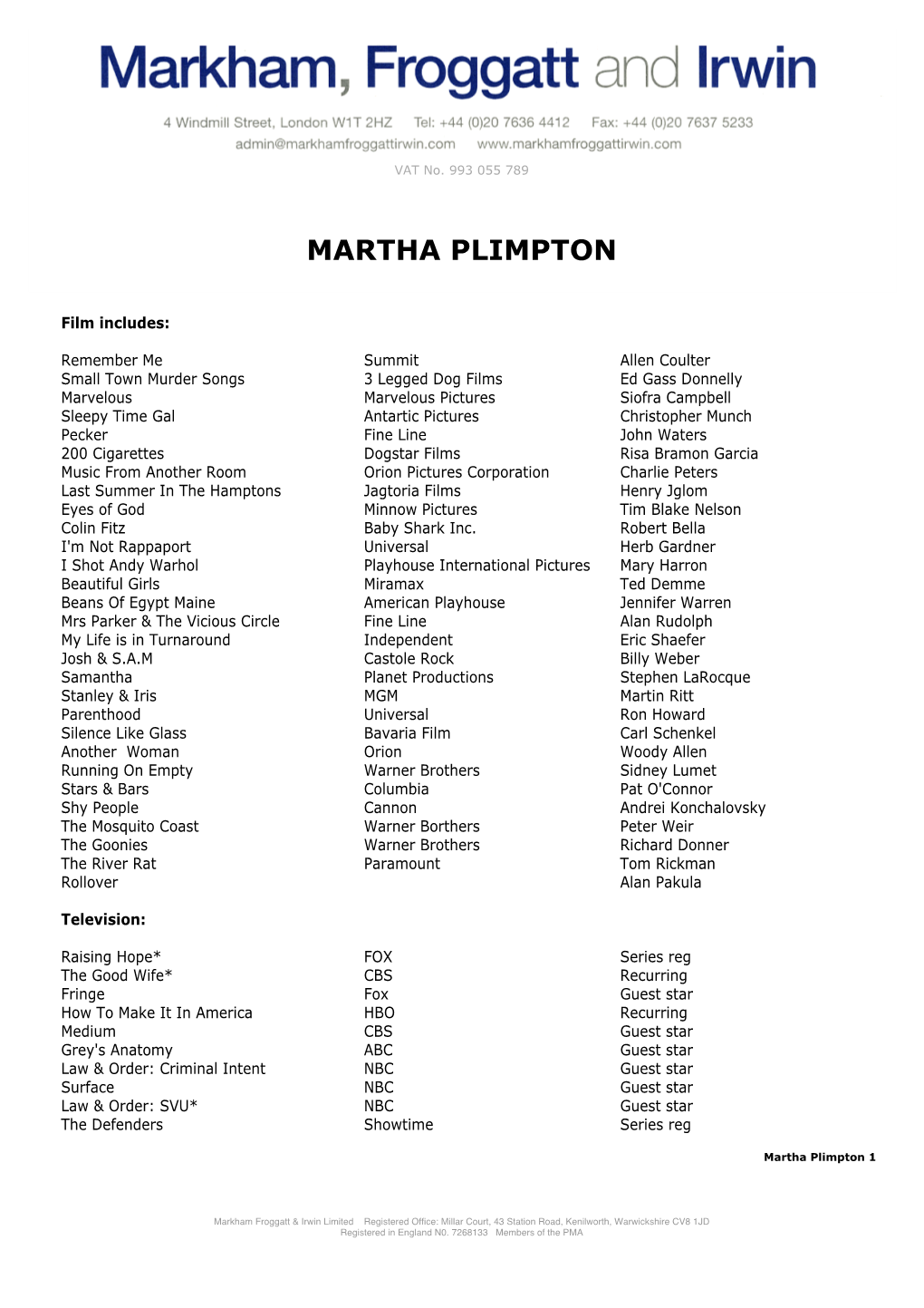 Martha Plimpton