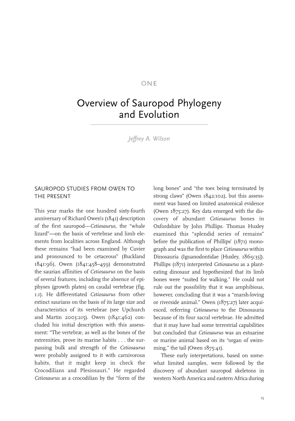 Overview of Sauropod Phylogeny and Evolution