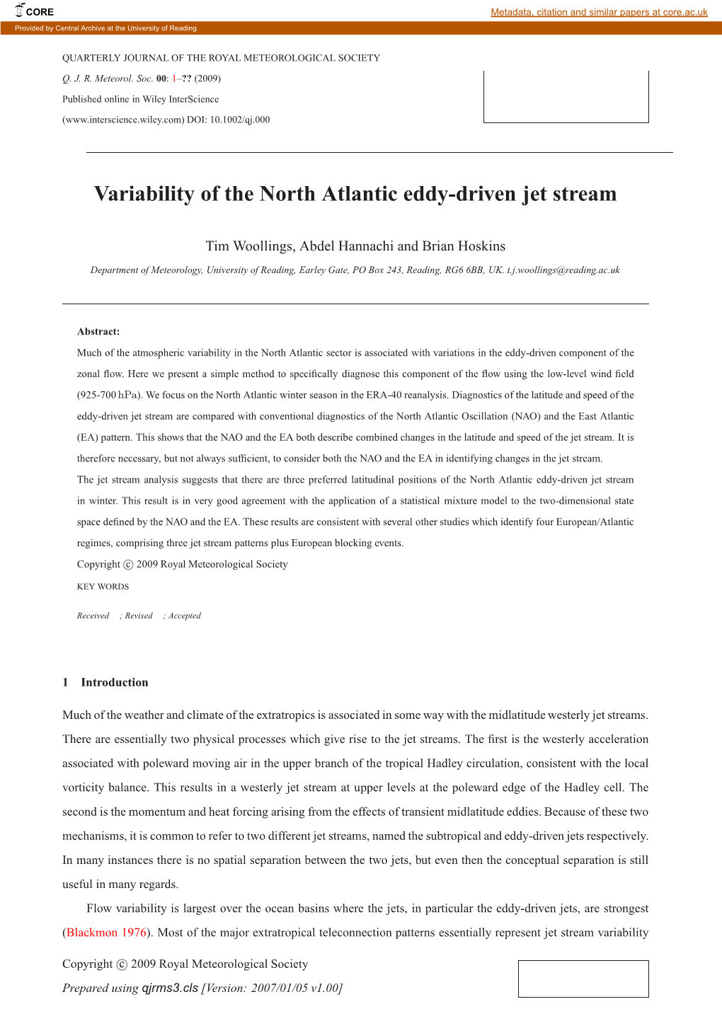 Variability of the North Atlantic Eddy-Driven Jet Stream