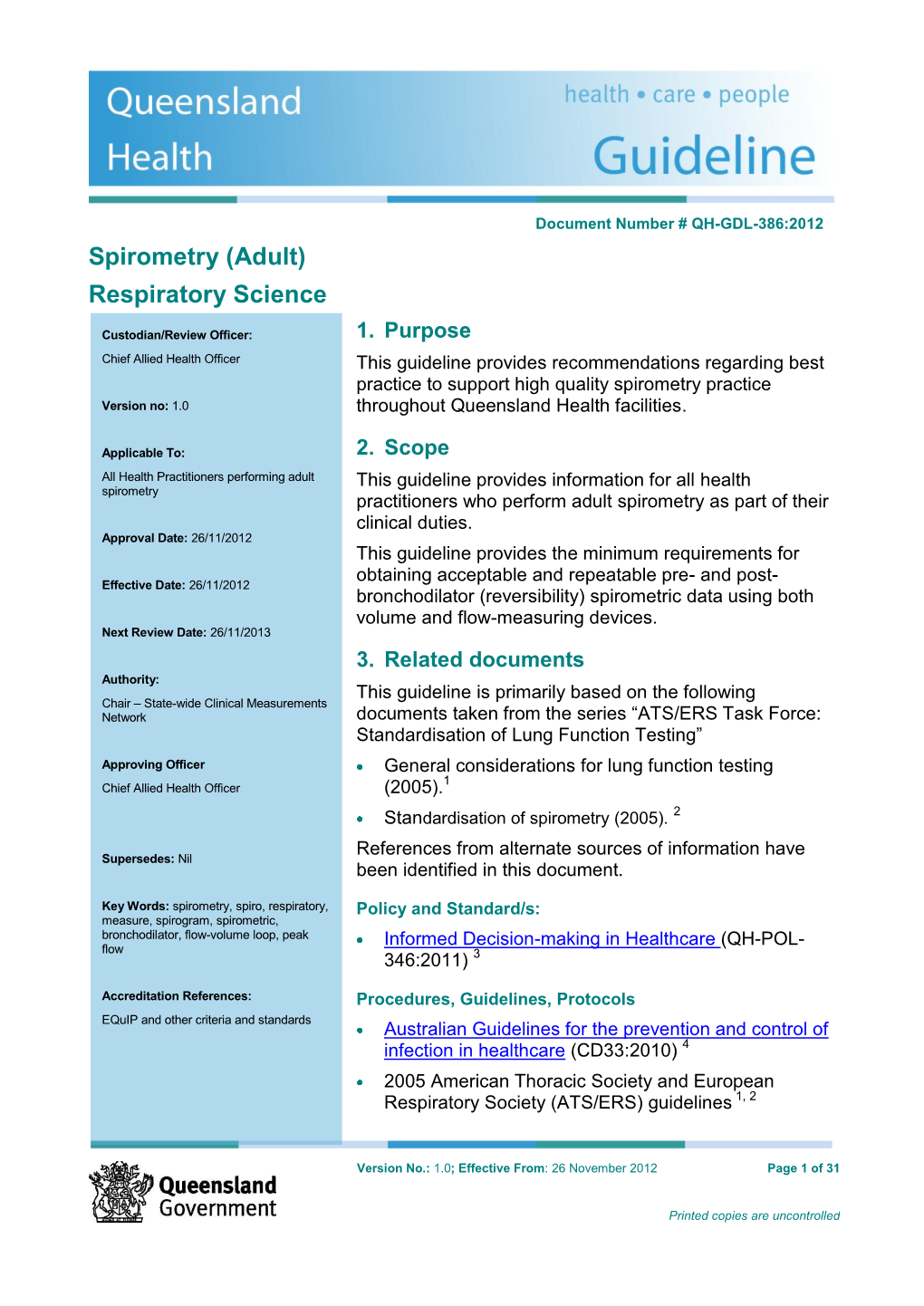 Spirometry (Adult) Guideline