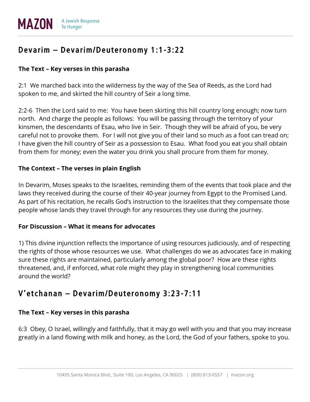 Devarim – Devarim/Deuteronomy 1:1-3:22 V'etchanan – Devarim