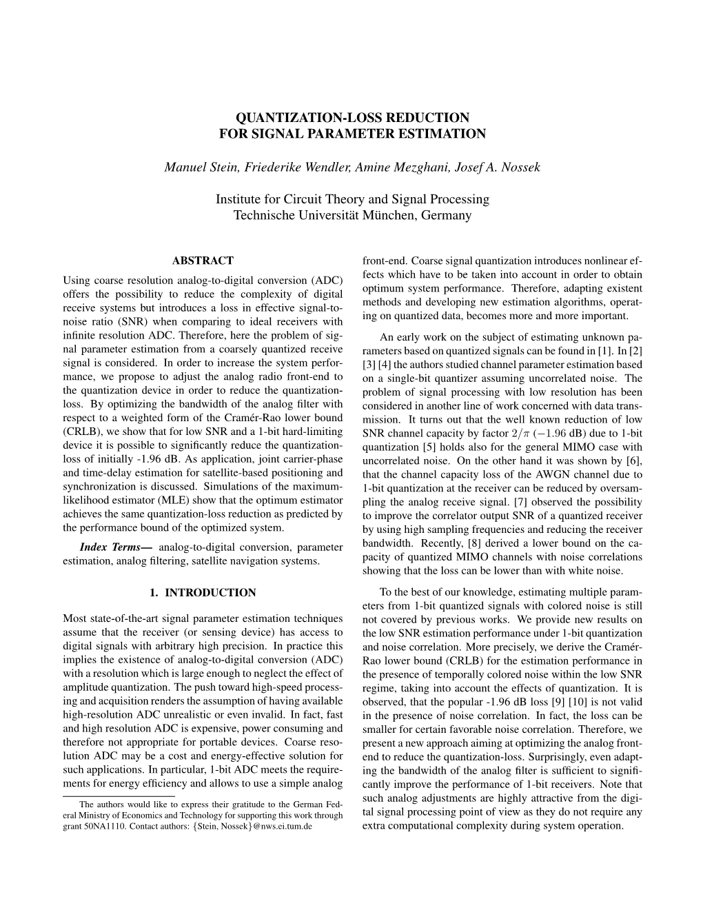 Quantization-Loss Reduction for Signal Parameter Estimation